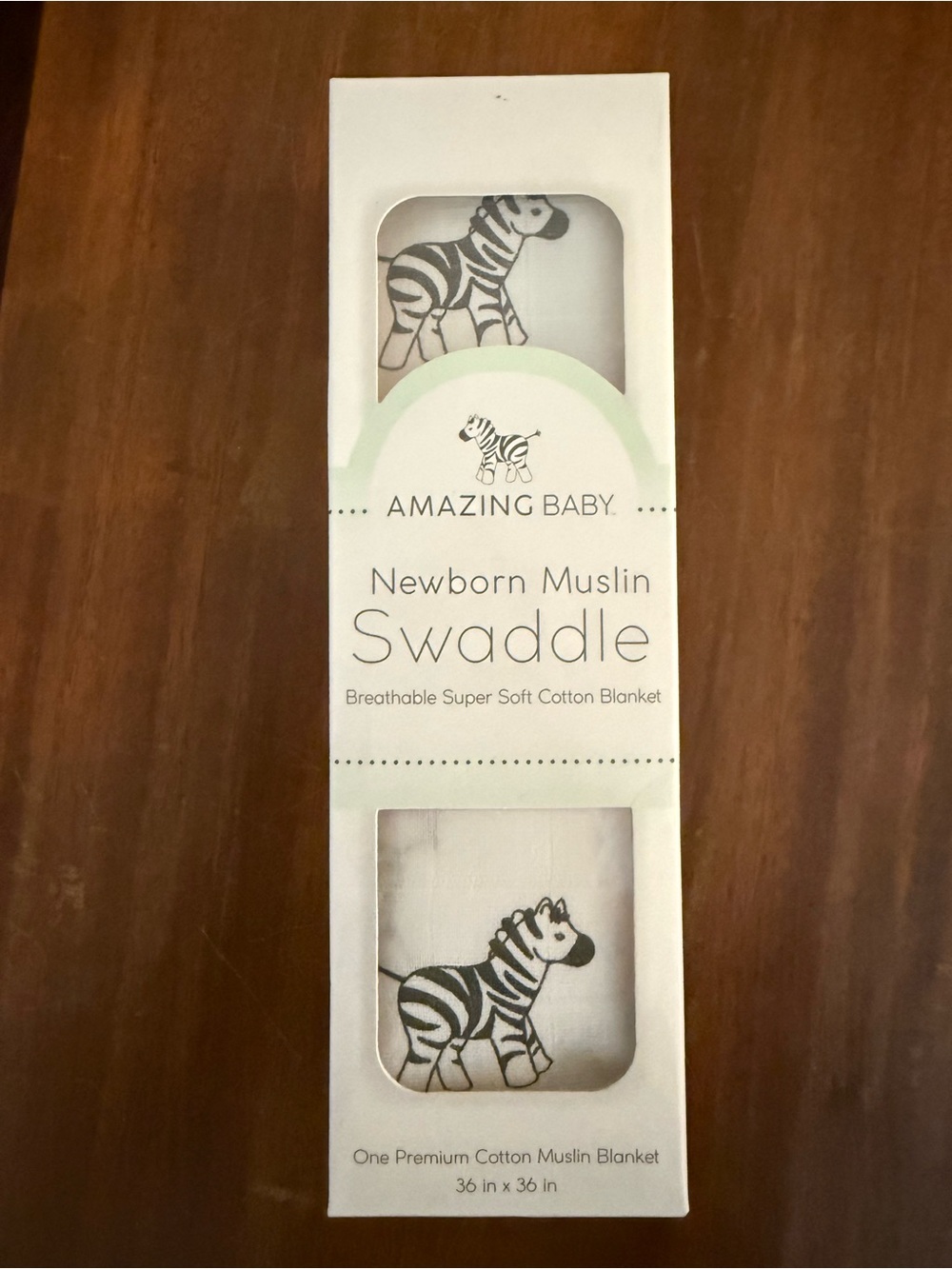 Amazing Baby Newborn Muslin Swaddle - White with Black Zebra Print